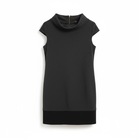 Express Gray Shift Dress Size Small Cowl Neck Cap Sleeves Zip Back Pockets - Picture 1 of 7